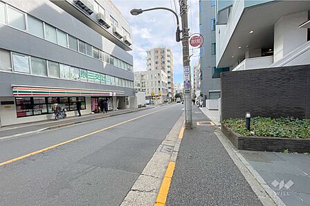 敷地南西側の前面道路(北西側から)
