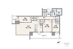 プラウドタワー池袋 3LDKの間取図画像