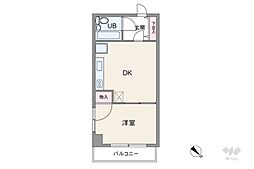 セントヒルズ本郷弥生 1DKの間取図画像