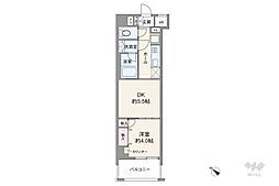 日神デュオステージ三ノ輪 1DKの間取図画像