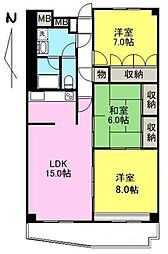 イトーピア高松41～47号北棟 3LDKの間取図画像