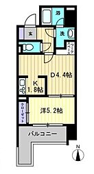 リアライズ瓦町 1DKの間取図画像