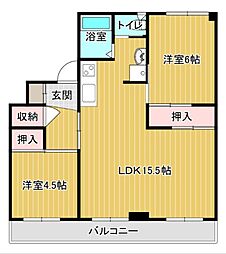 グランメール向陽01 2LDKの間取図画像