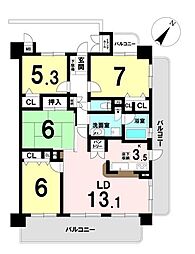 サンマンションアトレ豊明 4LDKの間取図画像