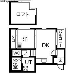 フランド本陣 1LDKの間取図画像