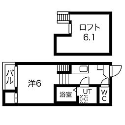 BLUEGARDEN 1Kの間取図画像