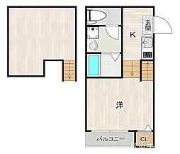 クレール名駅 1Kの間取図画像