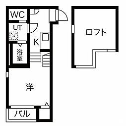 ハーモニーテラスグリュックハイム 1Kの間取図画像