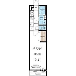 リブリ・メゾンシャルム 1Kの間取図画像