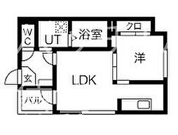 Comfortia華 1LDKの間取図画像