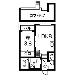 BRIX 1LDKの間取図画像