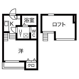 ハーモニーテラス露橋 1Kの間取図画像