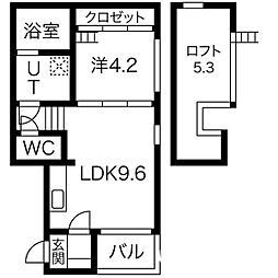 ミレニア栄生 1LDKの間取図画像