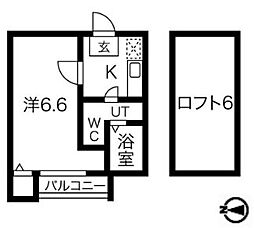 stage本星崎 1Kの間取図画像