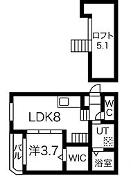 CASADELISA 1LDKの間取図画像
