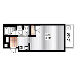 グランドシャトーK1 1Kの間取図画像