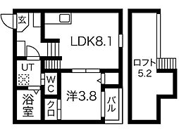 メゾンラルミエール 1LDKの間取図画像