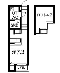 グローバルスタンス ワンルームの間取図画像