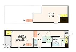 アオトゥーレ尾頭橋 1Kの間取図画像