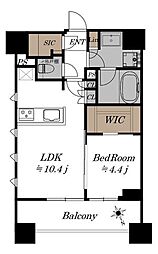 イニシア横浜桜木町 1LDKの間取図画像