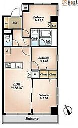 エンゼルハイム川崎第2 3LDKの間取図画像
