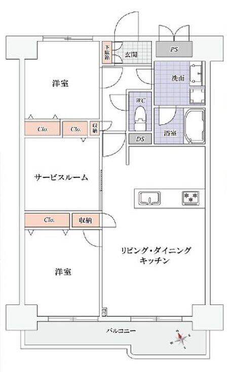 2SLDK 間取り