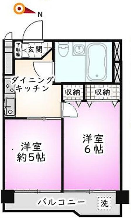2DK 間取り