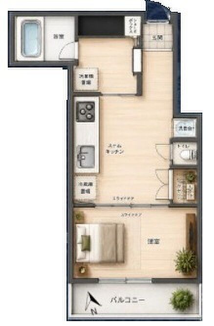 1LDK 間取り