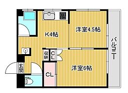 綾瀬スターハイツ 2Kの間取図画像