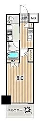 プレディアンスフォート磯子マキシヴ 1Kの間取図画像