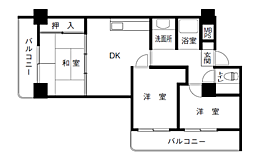 余丁町NSビル 3DKの間取図画像