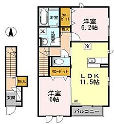 ブランカ 2LDKの間取図画像