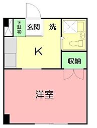 スカイハイツ 1Kの間取図画像