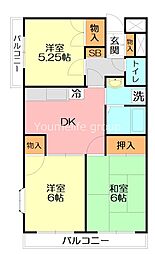 シカシン75ビル 3DKの間取図画像