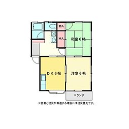メゾン・パール 2DKの間取図画像