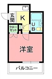 オッコーユースピア本厚木NO1 1Kの間取図画像