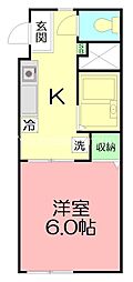 ベルヴィラージュME 1Kの間取図画像