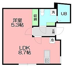 Keenβ 1LDKの間取図画像