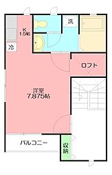 栄町花水木A棟 ワンルームの間取図画像