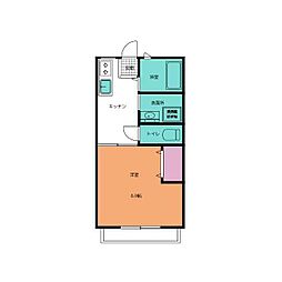 コーポ泉 1Kの間取図画像