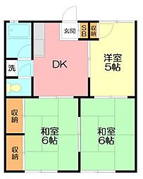 コーポミツハシ 3DKの間取図画像
