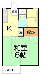 岡崎ハイツ 1Kの間取図画像