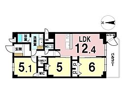 ダイヤシャトー千里 3LDKの間取図画像