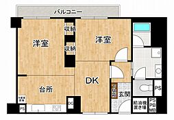 日商岩井京橋ハイツ 2DKの間取図画像
