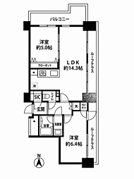 コスモ浦和常盤 2LDKの間取図画像