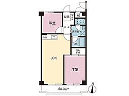 セントヒルズ鶴川 2LDKの間取図画像