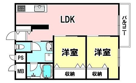 2LDK 間取り