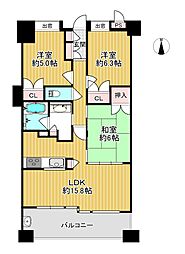 ザ・ランクス東住吉中野 3LDKの間取図画像