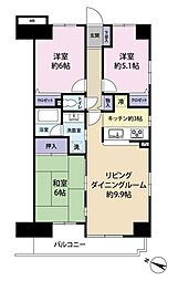 コスモ狭山ロイヤルステージ 3LDKの間取図画像