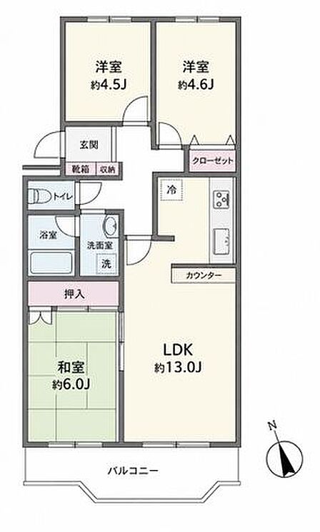 3LDKの実用性の高い間取りで、幅広い世帯に対応できます